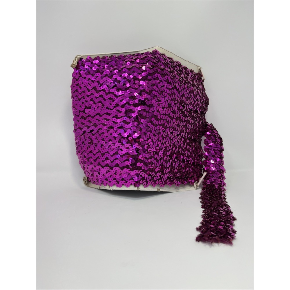 STRETCH SEQUIN TRIM FUCHSIA Approximately 40 YARDS LENGTH WIDTH 1.5‎ INCH Shinny